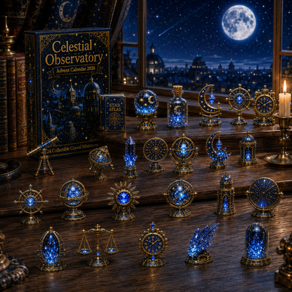 Celestial Observatory Advent Calendar 2026 – 24-Day Crystal Astronomy Miniature Collection | Moon, Stars & Cosmic Treasures
