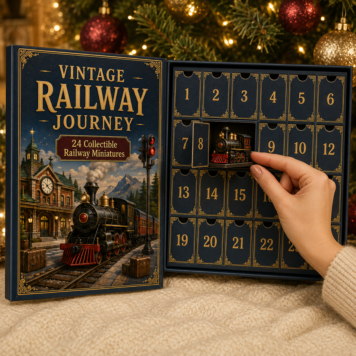 Vintage Railway Journey 24-Day Advent Calendar – Collectible Christmas Countdown Gift