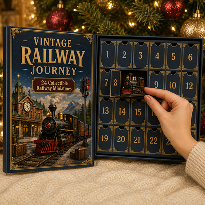 Vintage Railway Journey 24-Day Advent Calendar – Collectible Christmas Countdown Gift