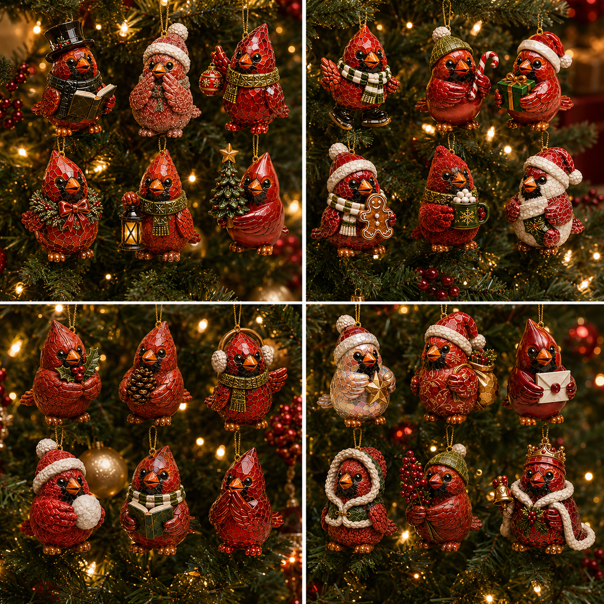 24-Day Advent Calendar | Cardinal Christmas Ornaments Countdown Gift