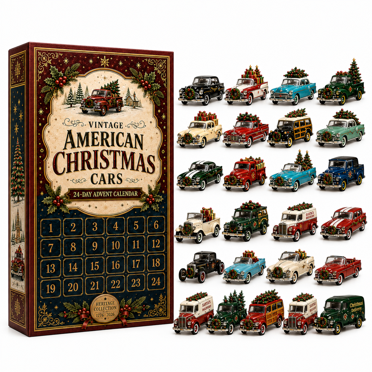 ✨24-Day Christmas Countdown Advent Calendar – Christmas Car Model Ornament
