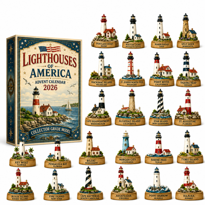 Lighthouses of America Advent Calendar 2026 – 24-Day Coastal Heritage Countdown, Collector-Grade Lighthouse Miniatures