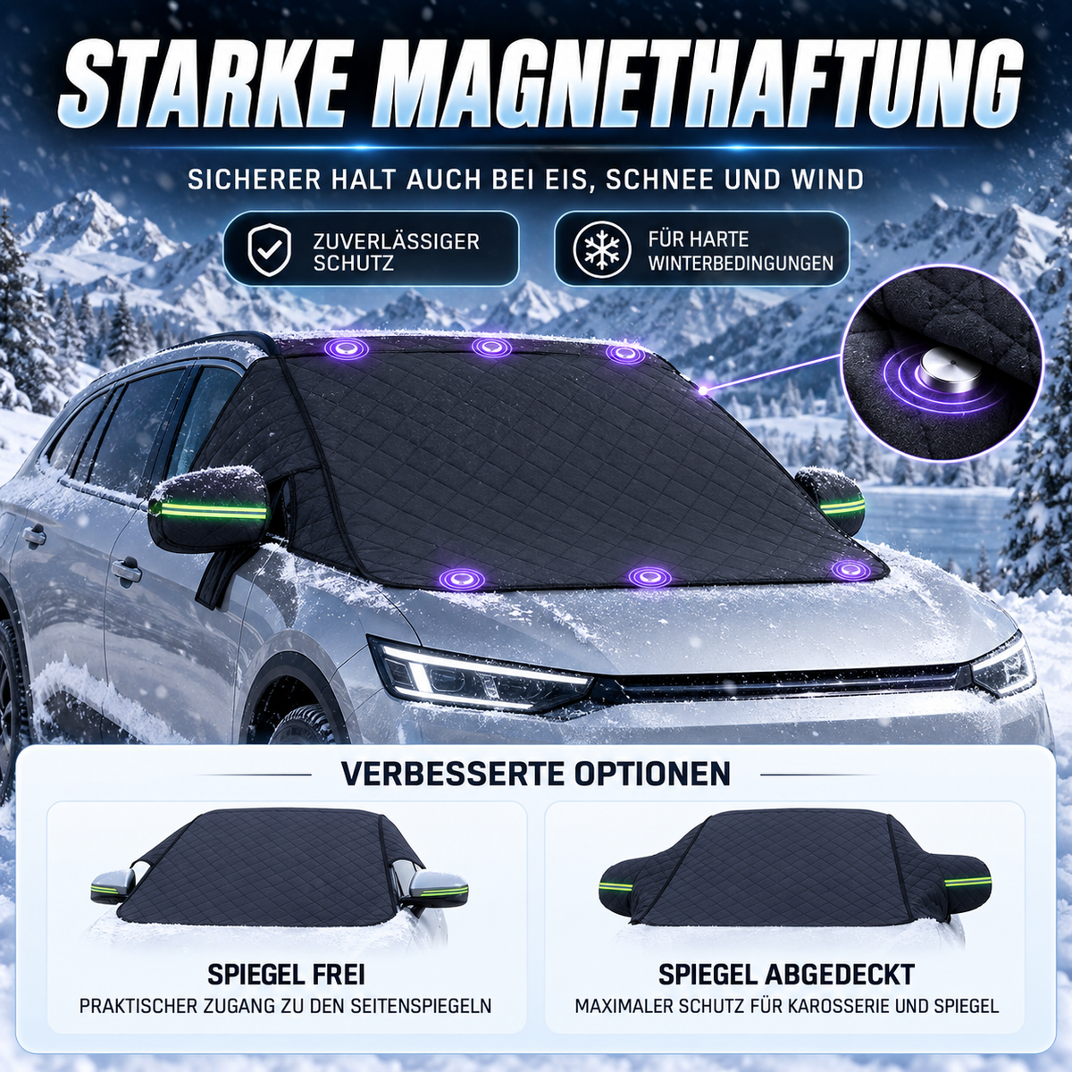 2026 Verbesserte magnetische Allwetter-Windschutzscheibenabdeckung gegen Schnee