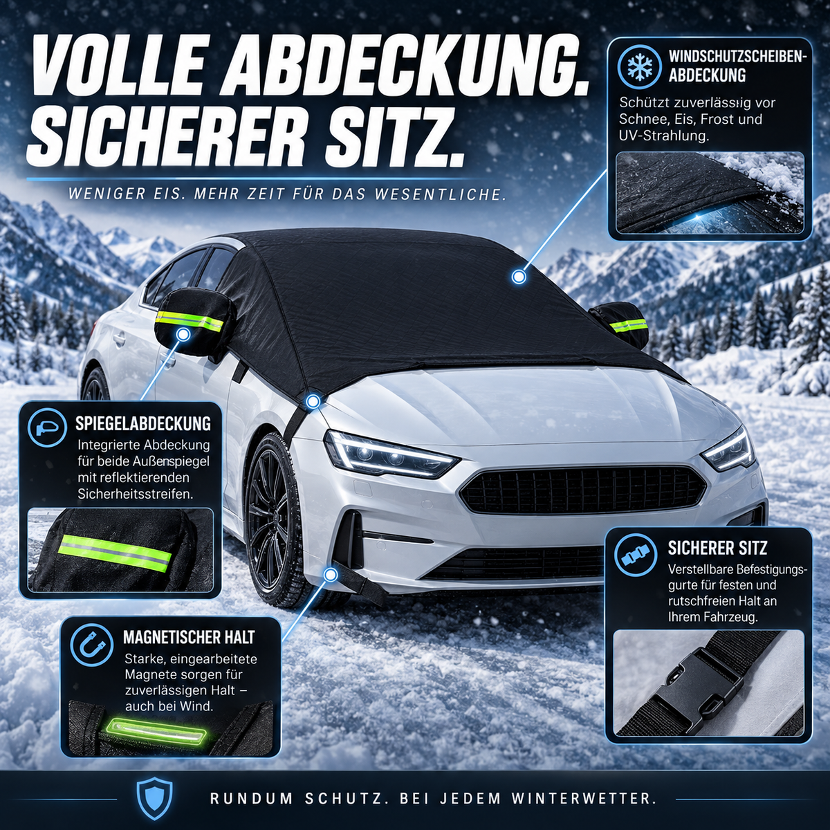 2026 Verbesserte magnetische Allwetter-Windschutzscheibenabdeckung gegen Schnee