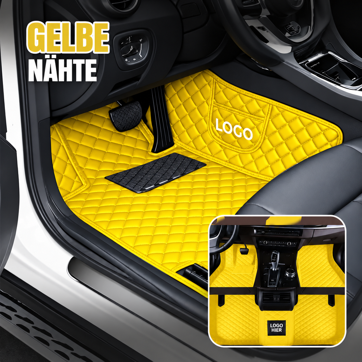 Elvie 2026 Premium 5-lagige maßgefertigte Leder-Fußmatten für Autos