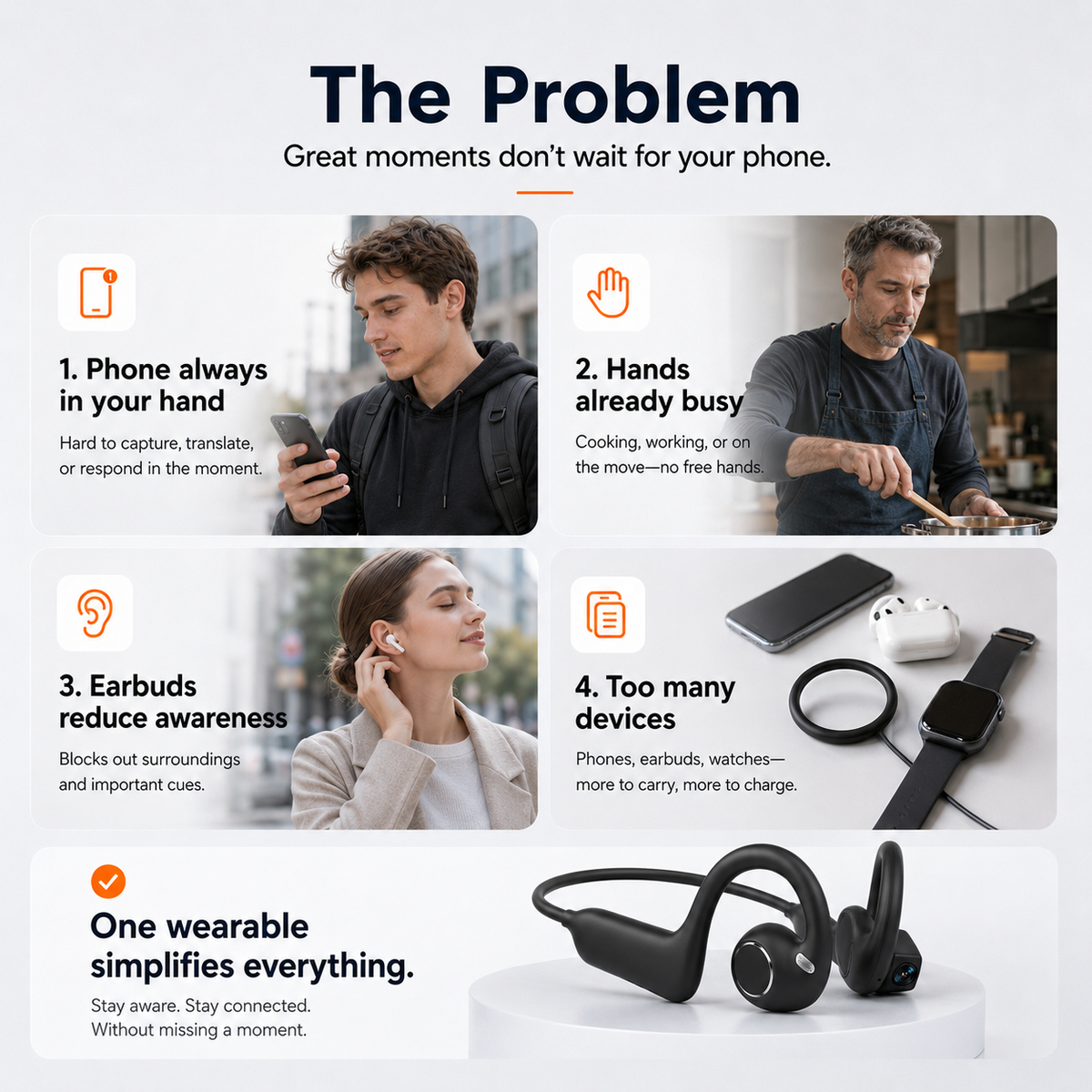 MNZ® VisionAir™ – E12 Pro Smart-Bluetooth-Headset mit KI-Kamera (Apple/Android)