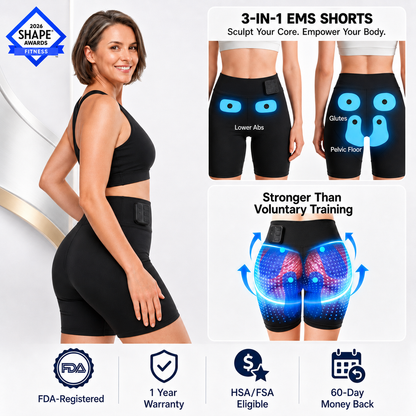 Monizes™ 3-Zonen EMS Toning Shorts: Gezielte Unterstützung für Bauch, Gesäß & Beckenboden
