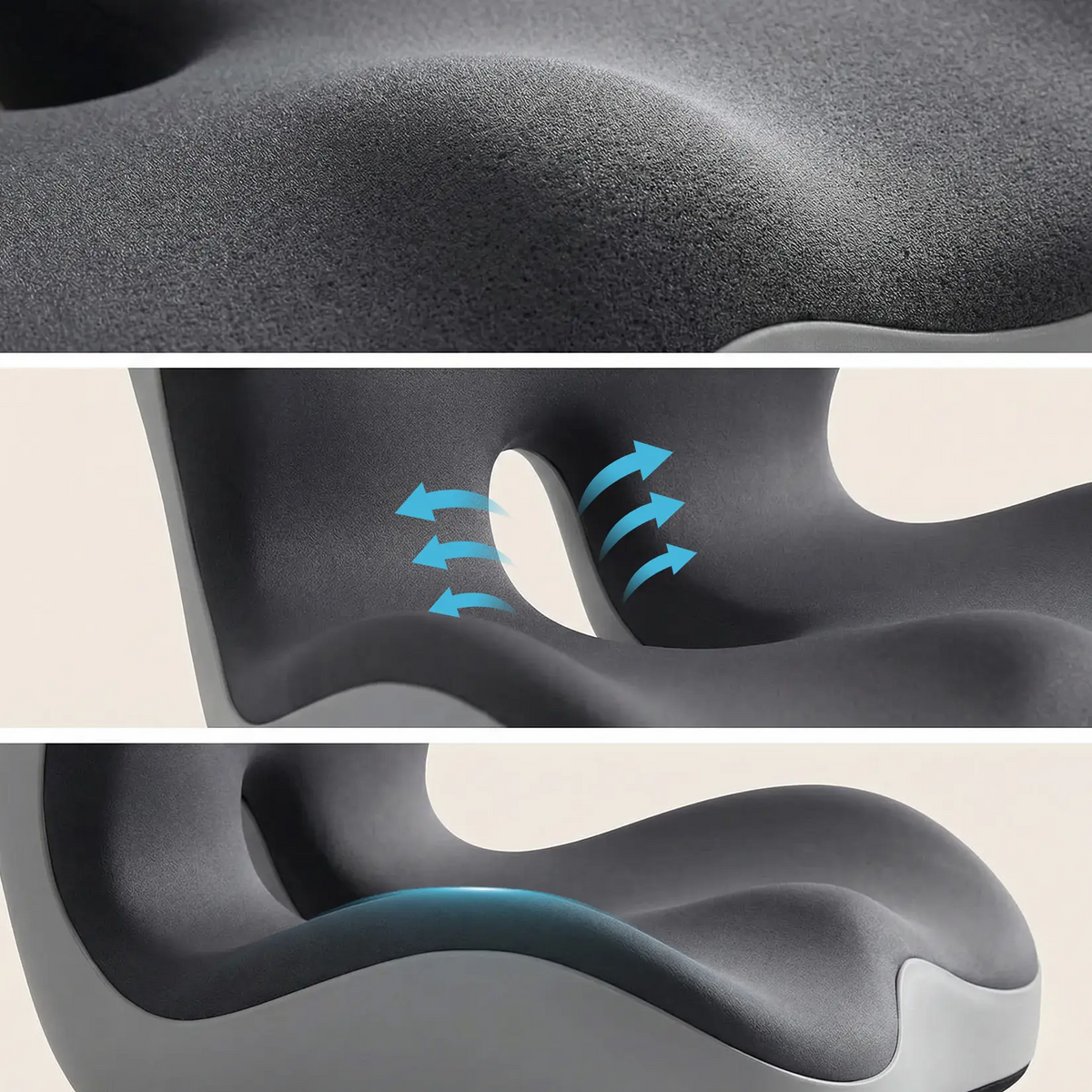 Monizes™ ErgoNest – Integriertes Sitz- und Lendenwirbelstützkissen aus Memory-Schaum