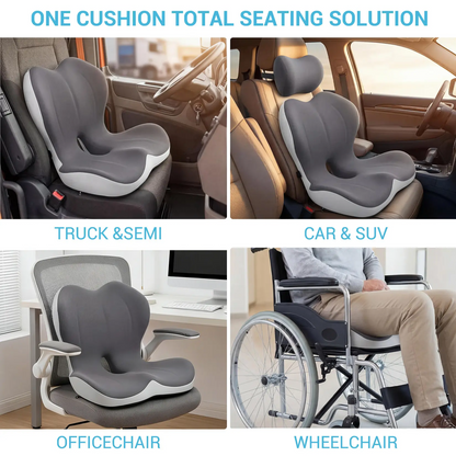 Monizes™ ErgoNest – Integriertes Sitz- und Lendenwirbelstützkissen aus Memory-Schaum