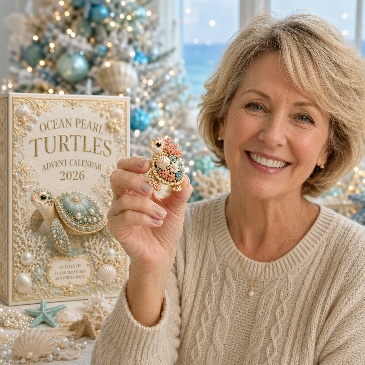 Sea Turtle 24-Day Advent Calendar – Ocean Collectible Figurine Christmas Gift