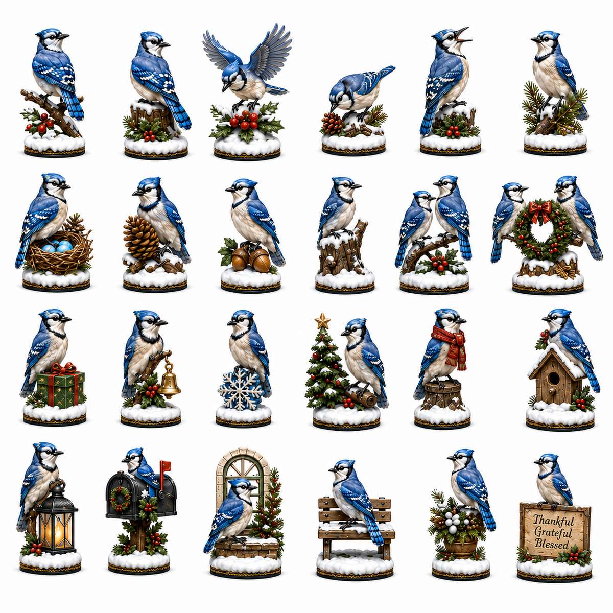 24-Day Blue Jay Advent Calendar | Collectible Figurine Christmas Countdown