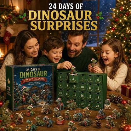 🦖24 Days of Dinosaur Christmas Advent Calendar – 24 Collectible Dino Figurines & Holiday Surprises