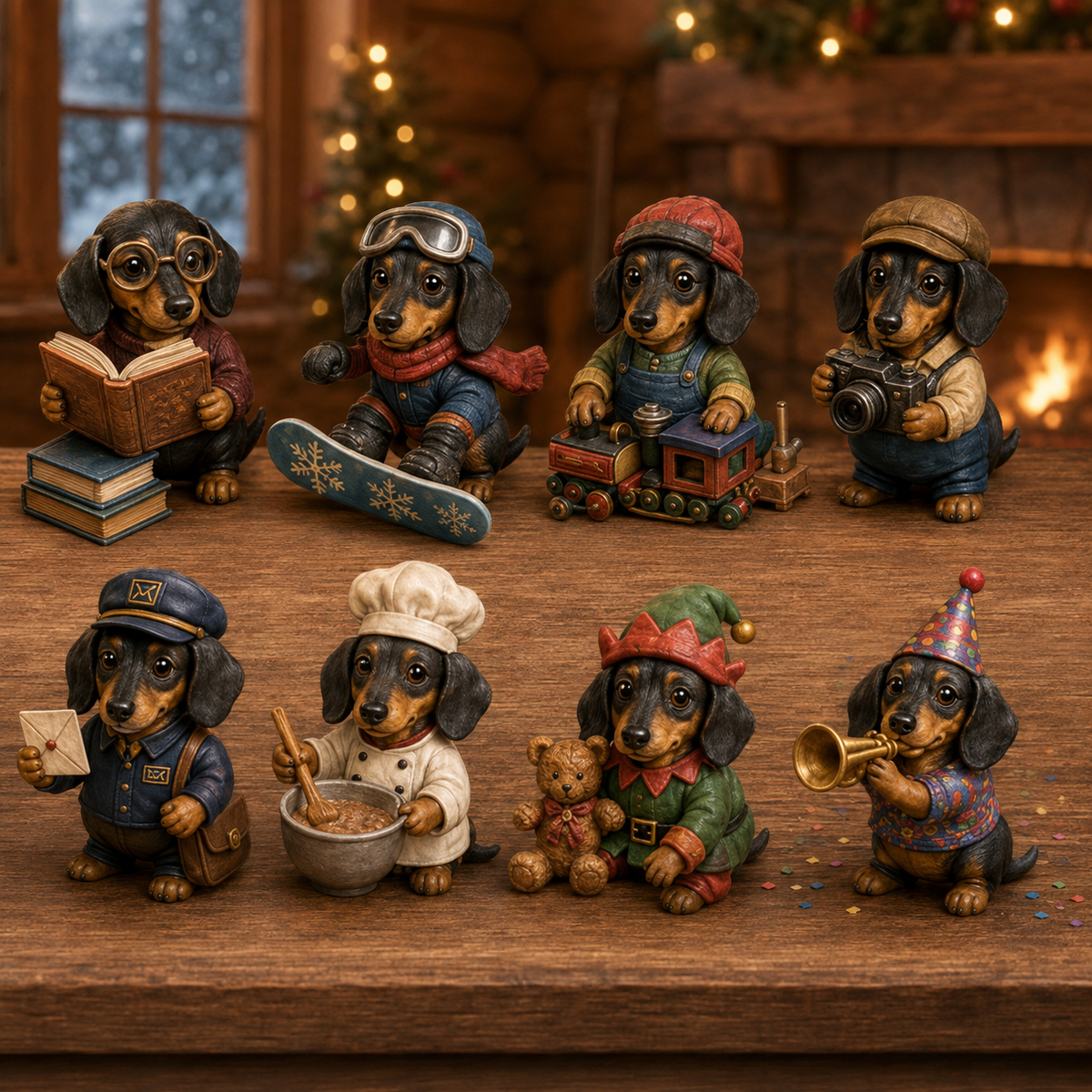 24 Days of Dachshund Jobs Advent Calendar 2026 – 24 Unique Collectible Dachshund Miniatures, Christmas Countdown Gift for Dog Lovers