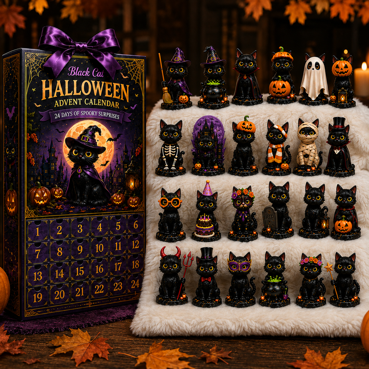 24-Day Christmas Advent Calendar – Halloween Black Cat Ornament | pinkdiy