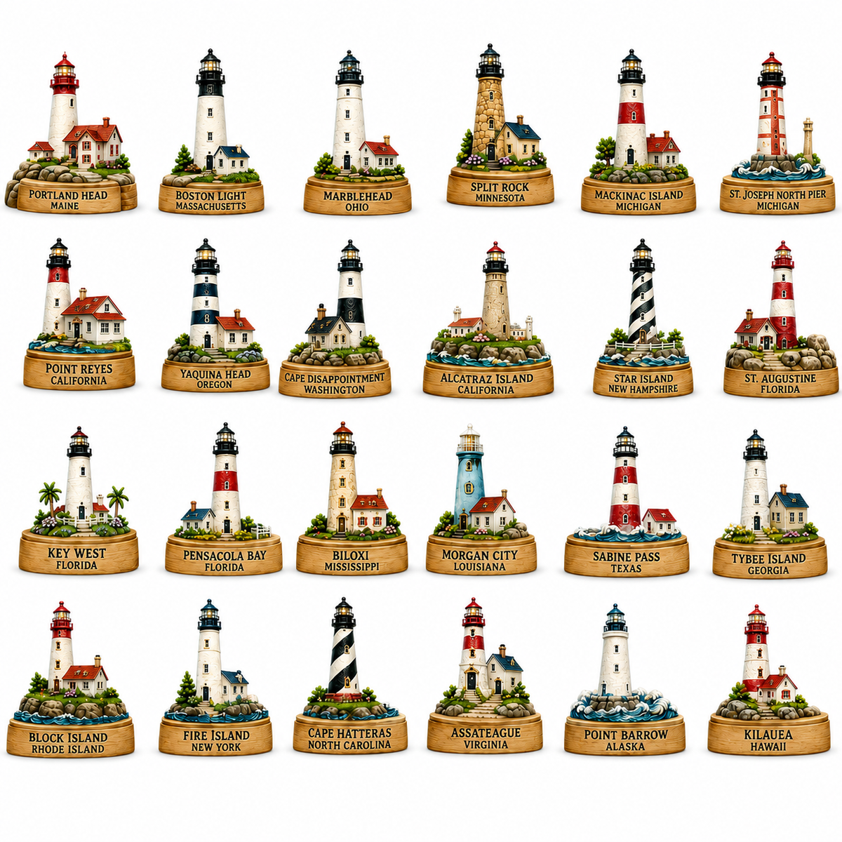 Lighthouses of America Advent Calendar 2026 – 24-Day Coastal Heritage Countdown, Collector-Grade Lighthouse Miniatures