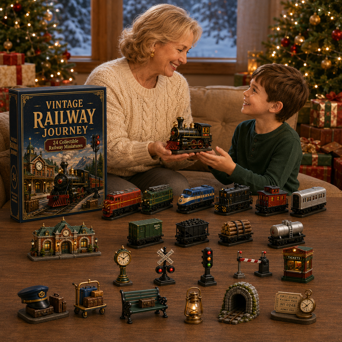 Vintage Railway Journey 24-Day Advent Calendar – Collectible Christmas Countdown Gift