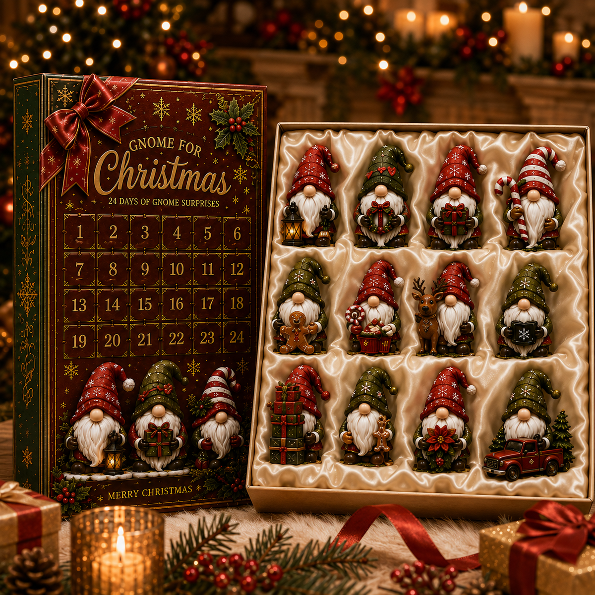 ✨24-Day Christmas Countdown Advent Calendar –Christmas gnome Ornament