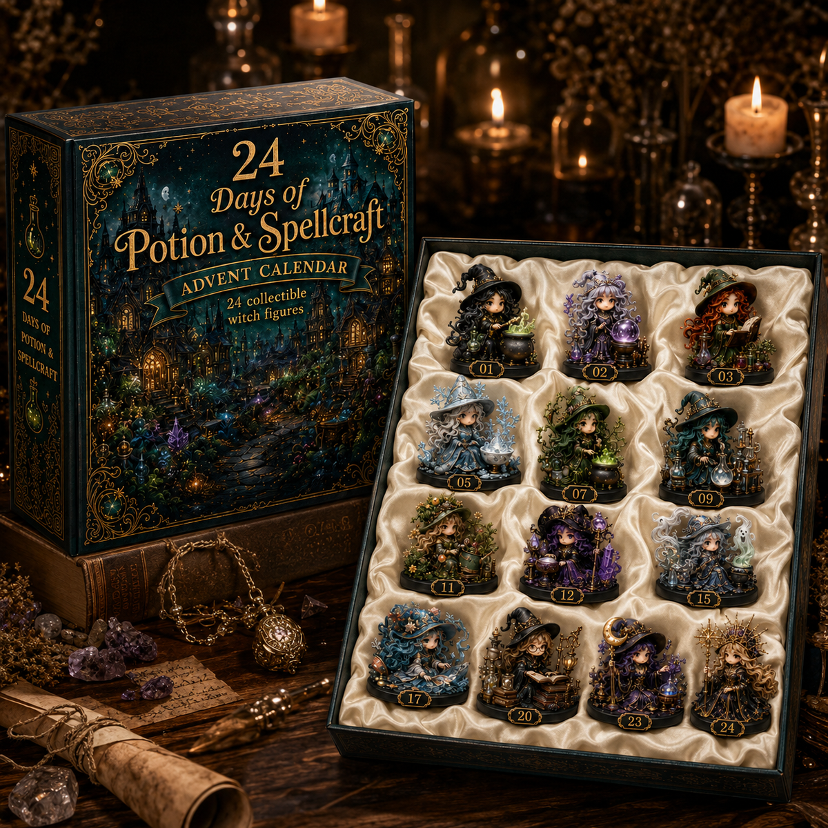🧙‍♀️ 24 Days of Witchy Magic – 2026 Potion & Spellcraft Advent Calendar with 24 Enchanted Collectible Witch Figurines & Daily Surprises
