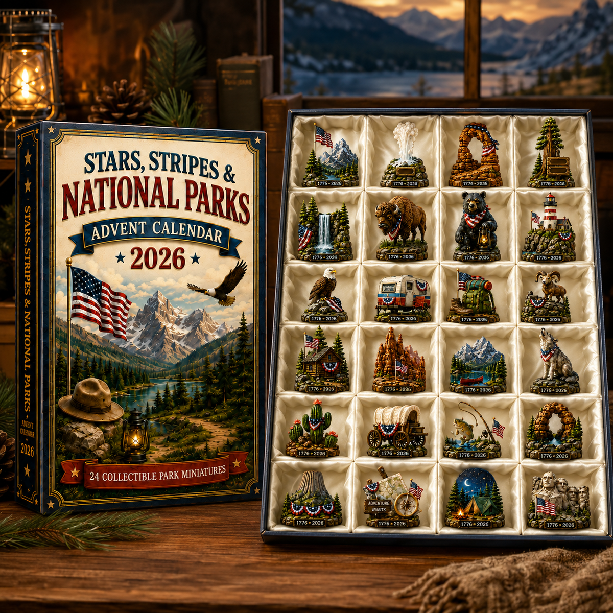 National Parks Adventure Advent Calendar 2026 – 24 Days of American Wilderness, Collector-Grade Miniature Keepsakes,