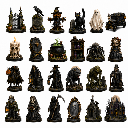 Haunted Manor Halloween Countdown Calendar 2026 – 24 Nights of Terror Gothic Miniature Collectibles