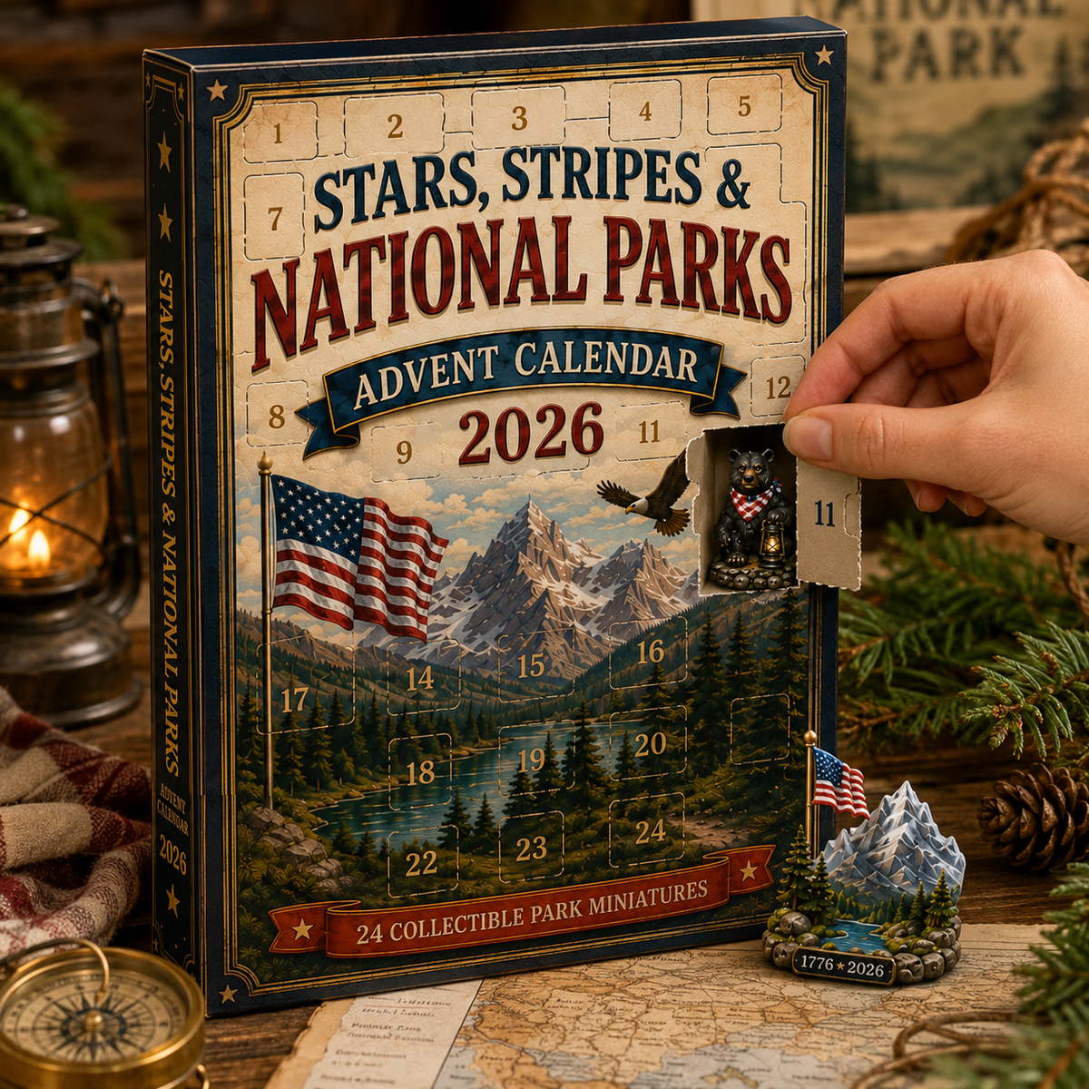National Parks Adventure Advent Calendar 2026 – 24 Days of American Wilderness, Collector-Grade Miniature Keepsakes,