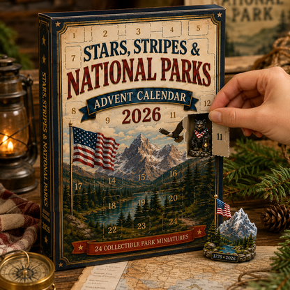 National Parks Adventure Advent Calendar 2026 – 24 Days of American Wilderness, Collector-Grade Miniature Keepsakes,
