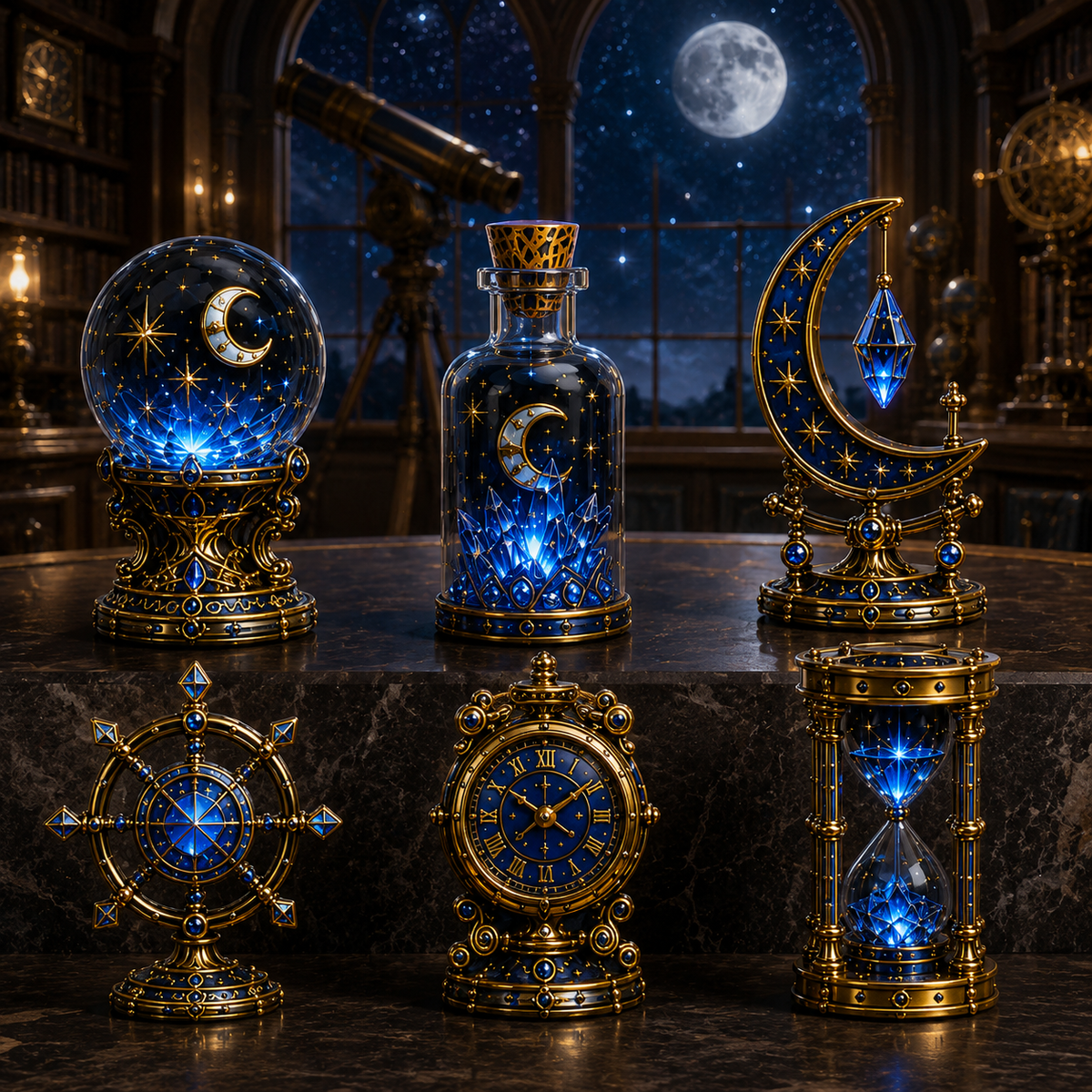 Celestial Observatory Advent Calendar 2026 – 24-Day Crystal Astronomy Miniature Collection | Moon, Stars & Cosmic Treasures