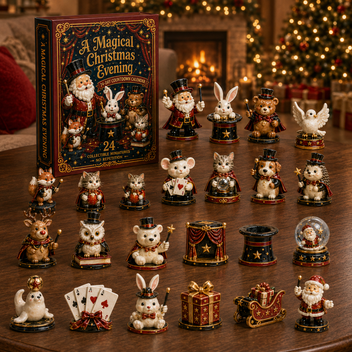 24-Day Magical Christmas Countdown Calendar – 24 Collectible Miniature Figures, A Whimsical Holiday Gift Set for Christmas Lovers & Collectors