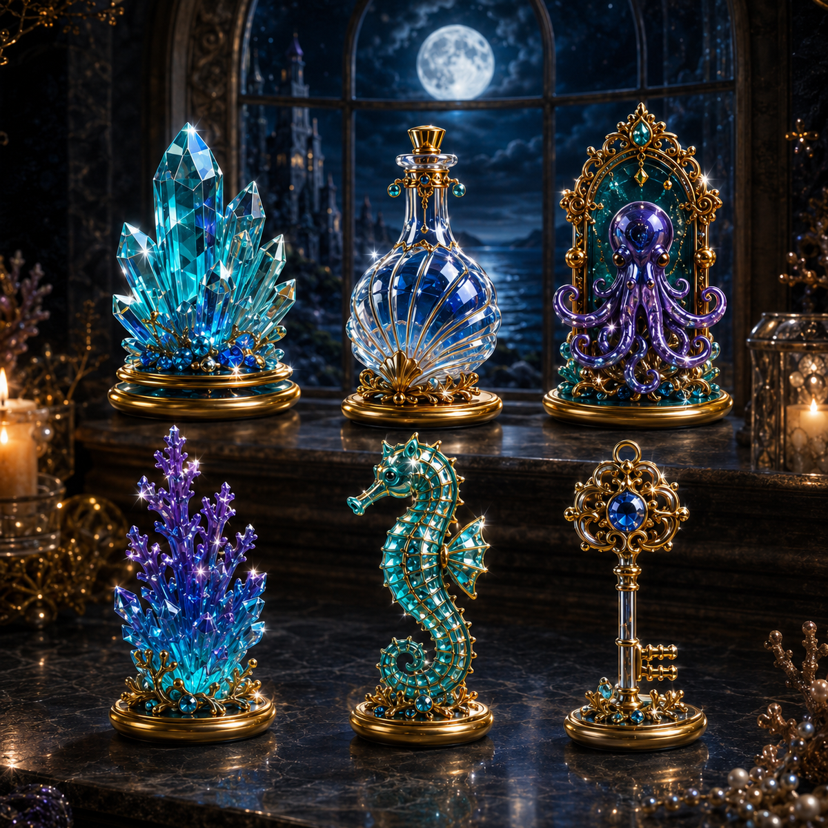 Sea Witch Advent Calendar 2026 – 24-Day Enchanted Ocean Crystal Miniature Countdown Calendar | Mystical Sea Collectible Gift Set