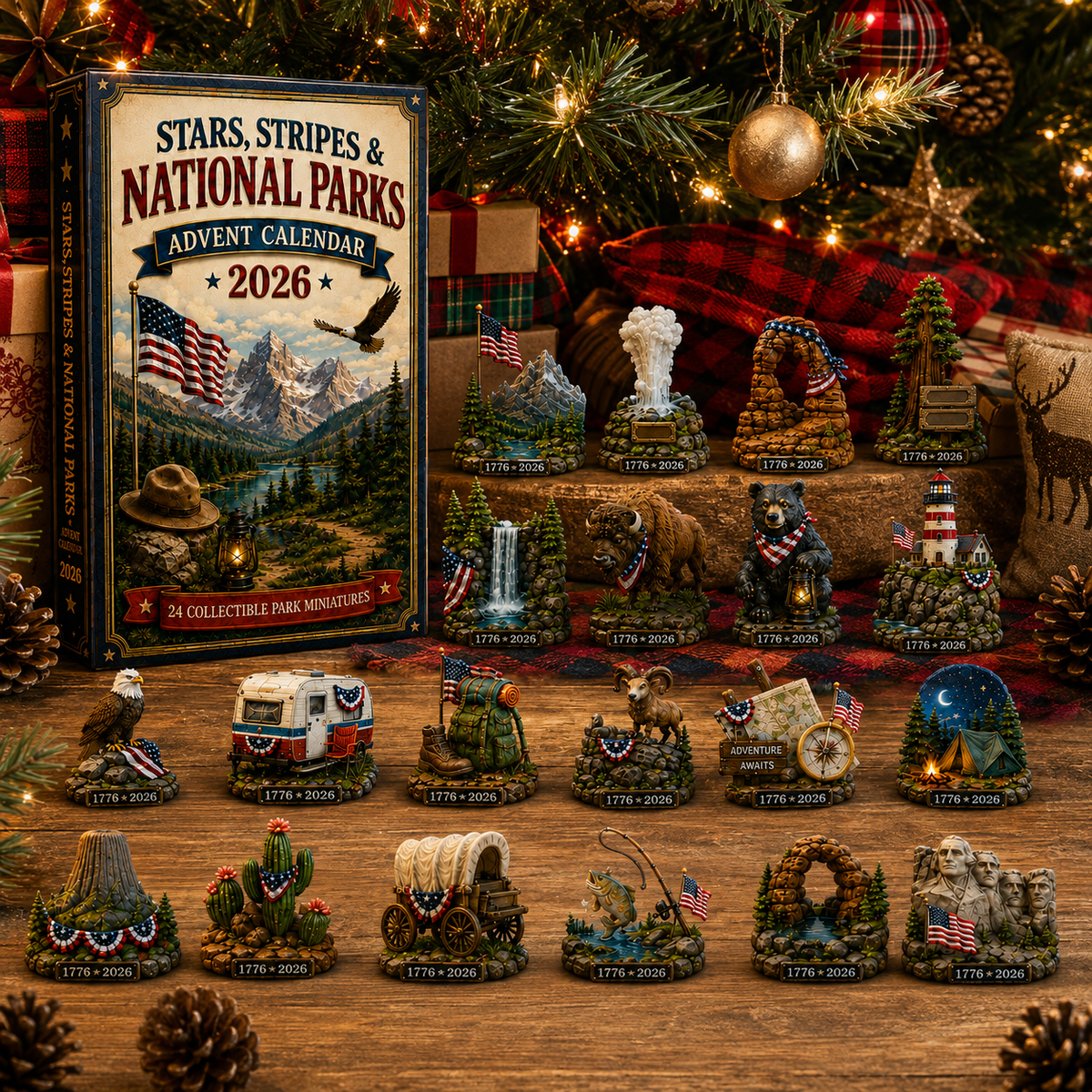 National Parks Adventure Advent Calendar 2026 – 24 Days of American Wilderness, Collector-Grade Miniature Keepsakes,