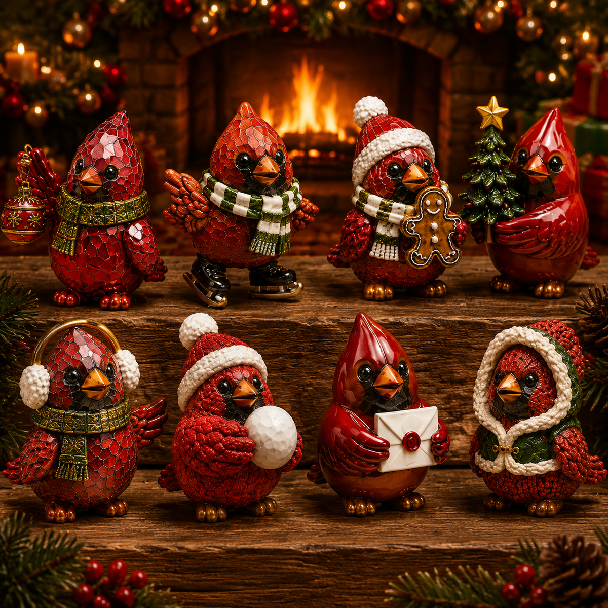24-Day Advent Calendar | Cardinal Christmas Ornaments Countdown Gift