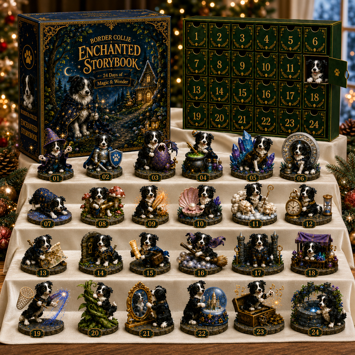 Border Collie Enchanted Advent Calendar 2026 – 24 Days of Magical Miniature Dog Figurines, Christmas Surprises & Storybook Adventures