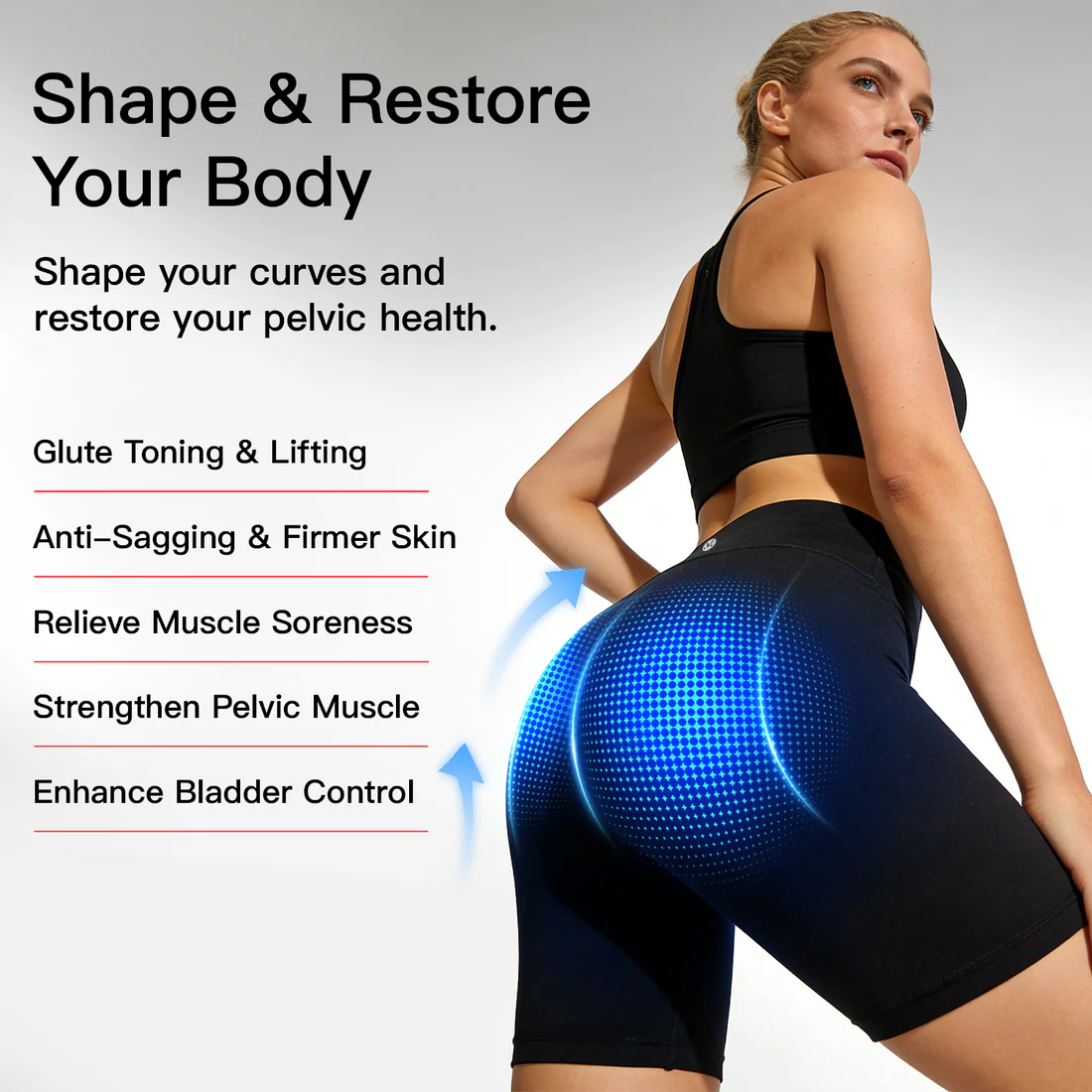 Monizes™ 3-Zonen EMS Toning Shorts: Gezielte Unterstützung für Bauch, Gesäß & Beckenboden