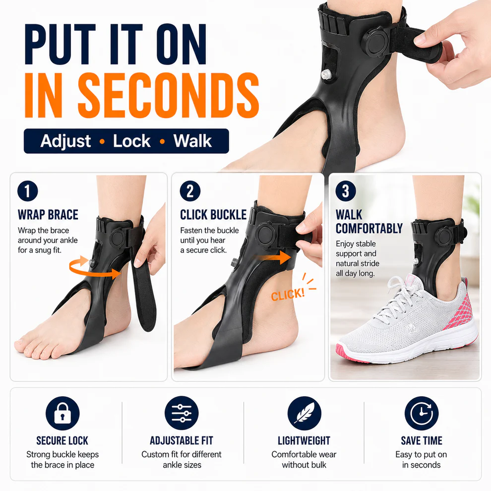 Monizes® Drop-Foot-Orthese AFO-Schiene mit aufblasbarem Airbag