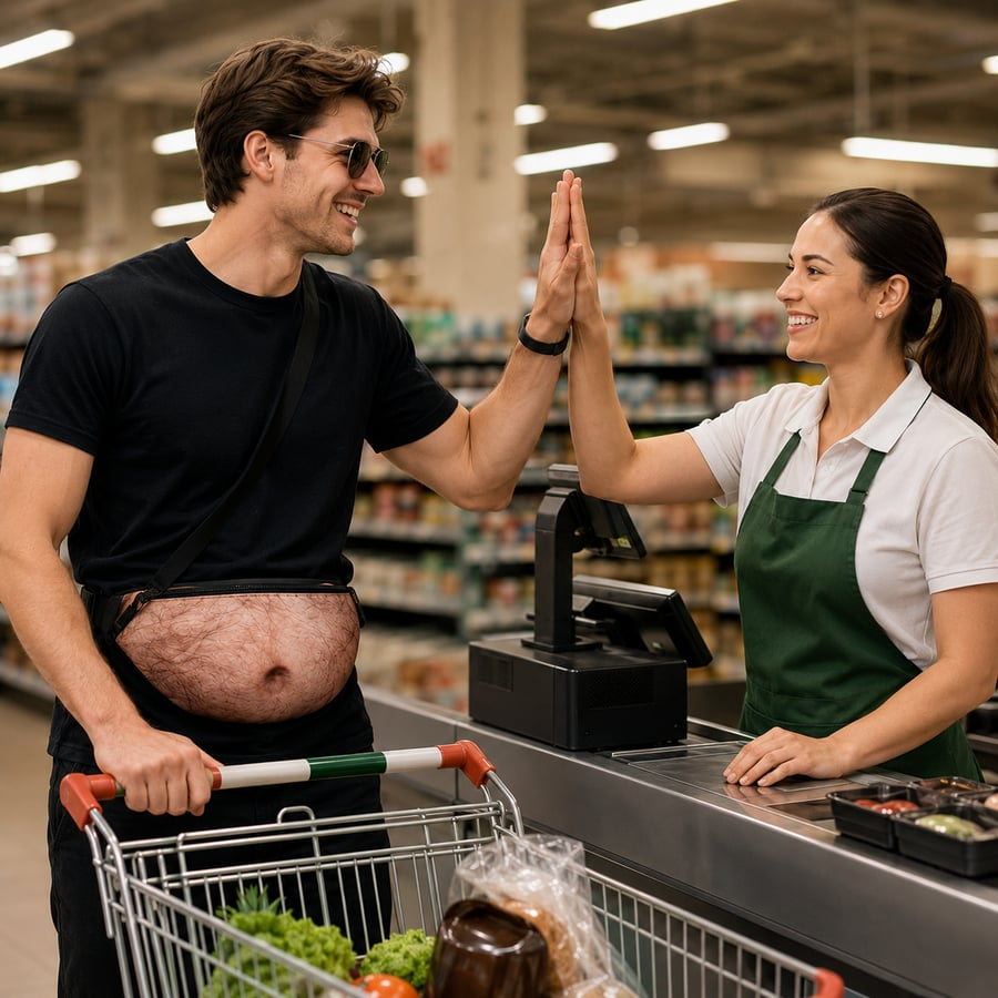 😂 Urkomische Fake-Bierbauch-Bauchtasche – Das ultimative Scherzgeschenk & Witz-Hüfttasche 🍺