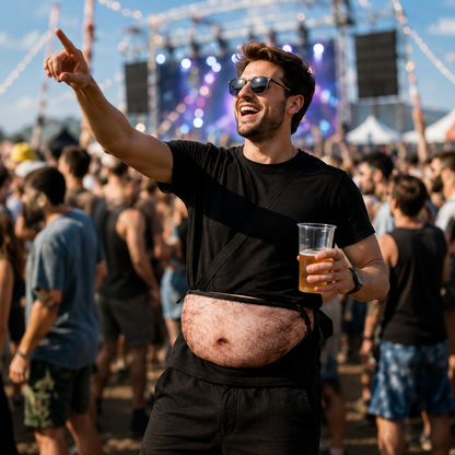 😂 Urkomische Fake-Bierbauch-Bauchtasche – Das ultimative Scherzgeschenk & Witz-Hüfttasche 🍺