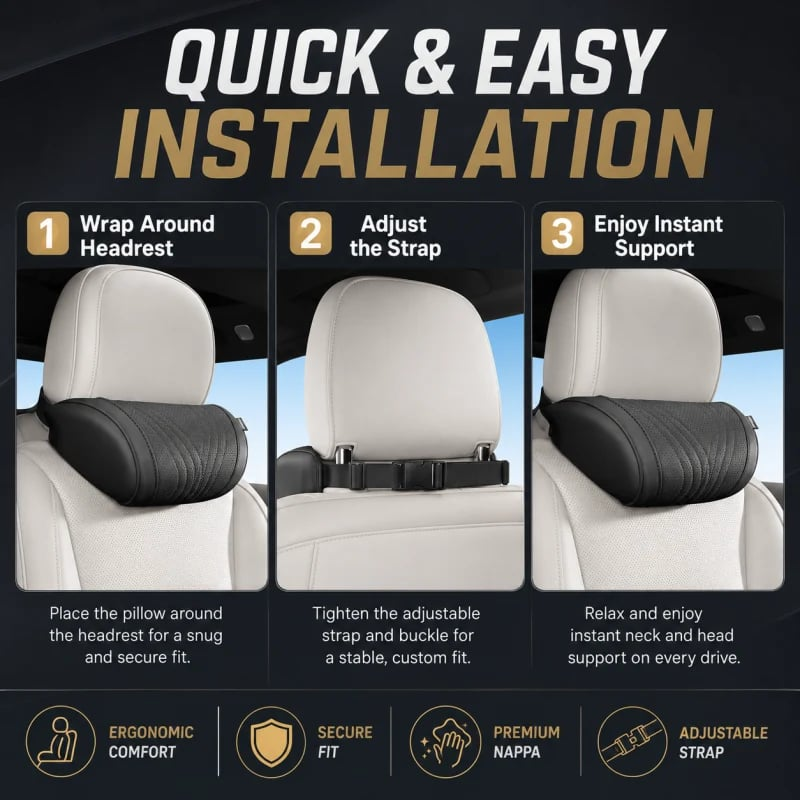 Monizes™ Ergonomisches Auto Nacken- und Lendenstützkissen aus Memory-Schaum