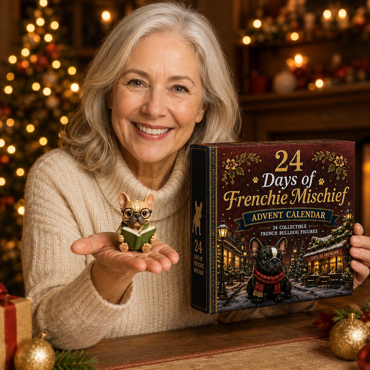 24 Days of Frenchie Mischief Advent Calendar 2026 – 24 Unique French Bulldog Collectible Figurines, Christmas Countdown Gift for Frenchie Lovers