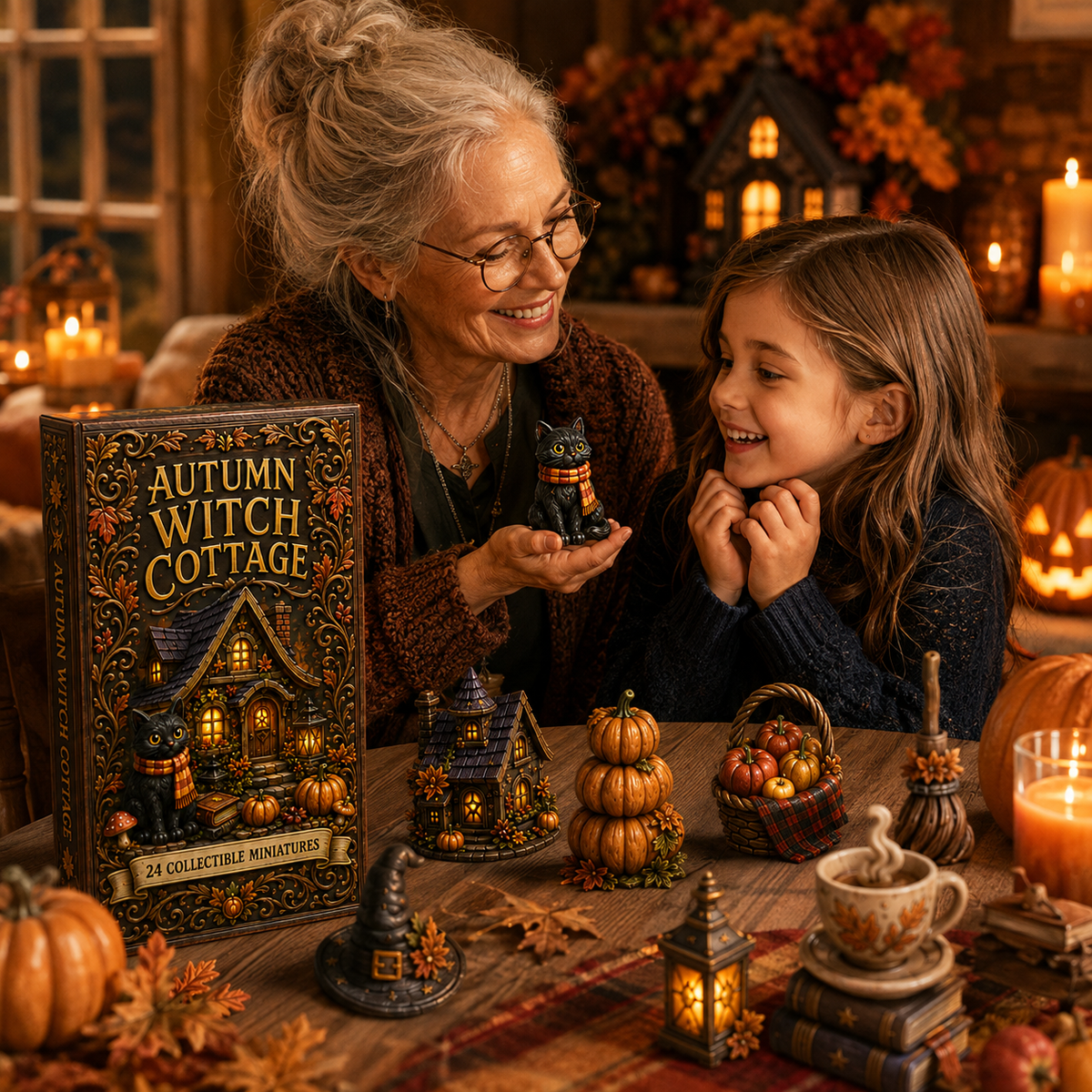 Autumn Witch Cottage Advent Calendar 2026 – 24 Cozy Witchy Miniatures, Black Cat Collectibles & Magical Fall Cottage Surprises,