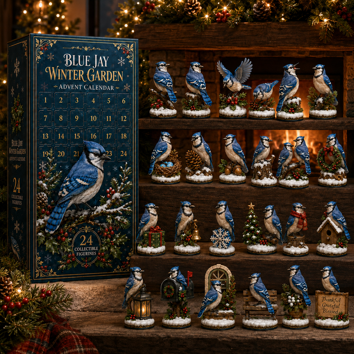 24-Day Blue Jay Advent Calendar | Collectible Figurine Christmas Countdown